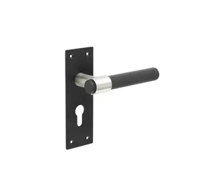 Click Here To Enlarge This Photo Of JMB103 Frelan Hardware Nero Matt Black T-Bar Door Lever Handles on Euro Profile Lockplate