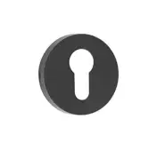 JMB18 Frelan Hardware Nero Matt Black Euro Profile Escutcheon 52mm Dia&period;