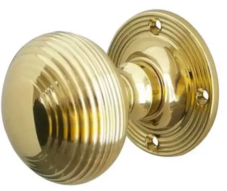 Click Here To Enlarge This Photo Of JR6MPB Frelan Hardware Jedo Reeded Mortice Door Knobs 53mm Polished Brass