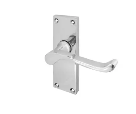 Click Here To Enlarge This Photo Of JV11PC Frelan Hardware Jedo Victorian Scroll Door Handles on Short Latch Plate Polished Chrome