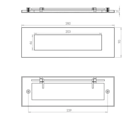 Click Here To Enlarge This Photo Of JV36BPC Frelan Hardware Jedo Plain Victorian Letter Plate 280mm x 90mm &lpar;239mm Centres&rpar; Polished Chrome