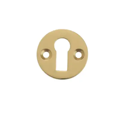 Click Here To Enlarge This Photo Of JV41PB Frelan Hardware Jedo Round Open Escutcheon Standard Keyway 32mm Polished Brass