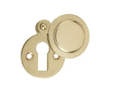 Click Here To Enlarge This Photo Of JV42PB Frelan Hardware Jedo Round Covered Escutcheon 32mm Polished Brass