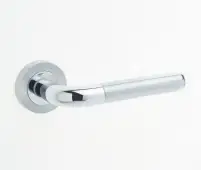 JV430PCSC Frelan Hardware Jedo Twin Door Handles on Rose Polished Chrome&sol;Satin Chrome