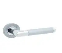 JV435PCSC Frelan Hardware Jedo Mitred Handles on Rose Polished Chrome&sol;Satin Chrome