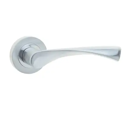Click Here To Enlarge This Photo Of JV504PCSC Frelan Hardware Jedo Twirl Door Handles on Rose Polished Chrome&sol;Satin Chrome