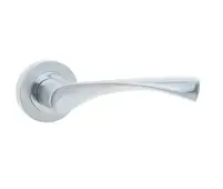 JV504PCSC Frelan Hardware Jedo Twirl Door Handles on Rose Polished Chrome&sol;Satin Chrome