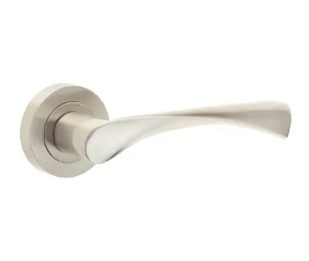 Click Here To Enlarge This Photo Of JV504SN Frelan Hardware Jedo Twirl Door Handles on Rose Satin Nickel