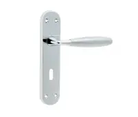 JV531PCSC Frelan Hardware Jedo Stylo Suite Door Handles on Lockplate Polished Chrome&sol;Satin Chrome