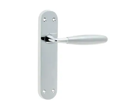 Click Here To Enlarge This Photo Of JV532PCSC Frelan Hardware Jedo Stylo Suite Door Handles on Latchplate Polished Chrome&sol;Satin Chrome