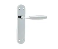 JV532PCSC Frelan Hardware Jedo Stylo Suite Door Handles on Latchplate Polished Chrome&sol;Satin Chrome