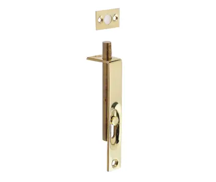 Click Here To Enlarge This Photo Of JV5640APB Frelan Hardware Jedo Brass Slide Action Flush Bolt 102mm x 16mm Polished Brass