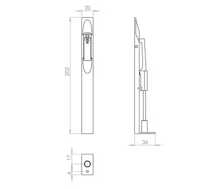 Click Here To Enlarge This Photo Of JV5640CPC Frelan Hardware Jedo Brass Lever Action Flush Bolt 200mm x 19mm Polished Chrome