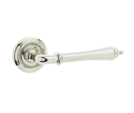Click Here To Enlarge This Photo Of JV651PN Frelan Hardware Jedo Camille Dooor Handle on Rose Polished Nickel