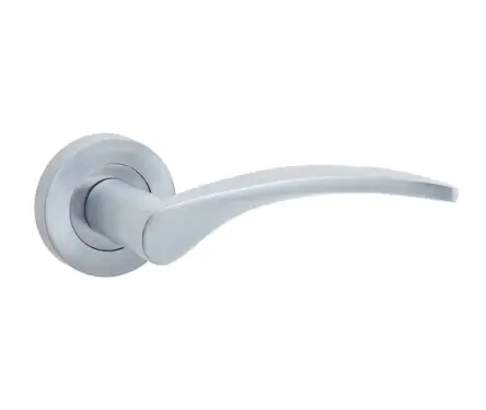 Click Here To Enlarge This Photo Of JV690SC Frelan Hardware Jedo Monaco Door Handles on Rose Satin Chrome