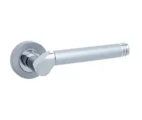 JV765PCSC Frelan Hardware Jedo Octavia Door Handles on Rose Polished Chrome&sol;Satin Chrome