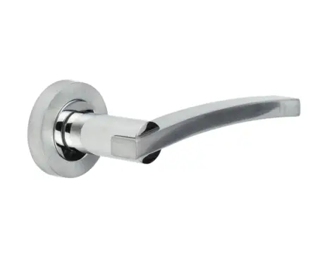 Click Here To Enlarge This Photo Of JV780PCSC Frelan Hardware Jedo Modena Door Handles on Rose Polished Chrome&sol;Satin Chrome