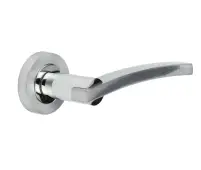 JV780PCSC Frelan Hardware Jedo Modena Door Handles on Rose Polished Chrome&sol;Satin Chrome