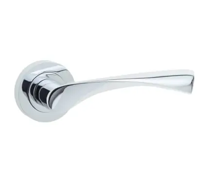 Click Here To Enlarge This Photo Of JV845PC Frelan Hardware Jedo Comet Door Handles on Rose Polished Chrome