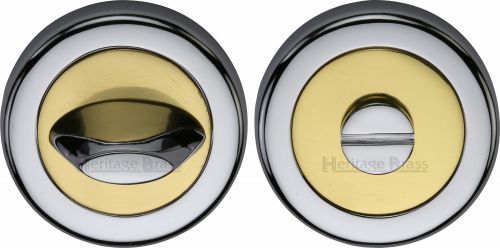 Click Here To Enlarge This Photo Of V4043-CB Heritage Brass Thumbturn & Emergency Release Chrome & Brass Finish