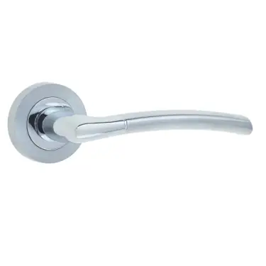 Click Here To Enlarge This Photo Of JV861PCSC Frelan Hardware Jedo Lorenzo Door Handles on Rose Polished Chrome&sol;Satin Chrome