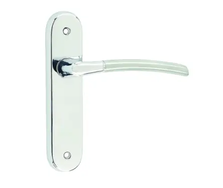 Click Here To Enlarge This Photo Of JV863PCSC Frelan Hardware Jedo Lorenzo Kontrax Suite Door Handles on Latchplate Polished Chrome&sol;Satin Chrome