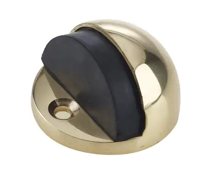 Click Here To Enlarge This Photo Of JV86PB Frelan Hardware Jedo Oval Floor Mounted Door Stop &lpar;No Rose&rpar;  46x26mm Polished Brass