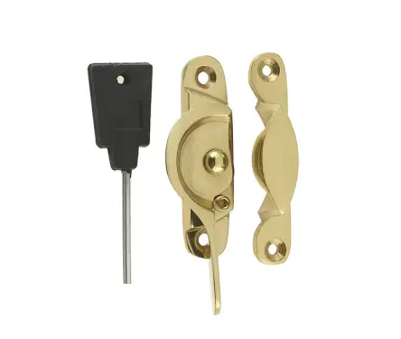Click Here To Enlarge This Photo Of JV89LPB Frelan Hardware Jedo Narrow Locking Fitch Fastener 65mm Polished Brass
