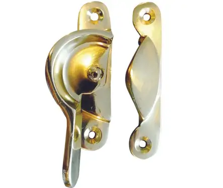 Click Here To Enlarge This Photo Of JV89NPB Frelan Hardware Jedo Narrow Fitch Fastener 65mm Polished Brass