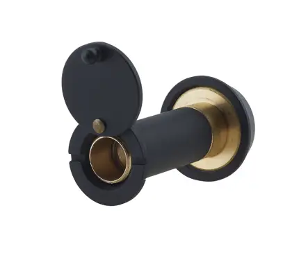 Click Here To Enlarge This Photo Of JV944BL Frelan Hardware Jedo 180 Degree Fire Rated Door Viewer to tit 35-55mm Doors Matt Black c&sol;w Intumescent