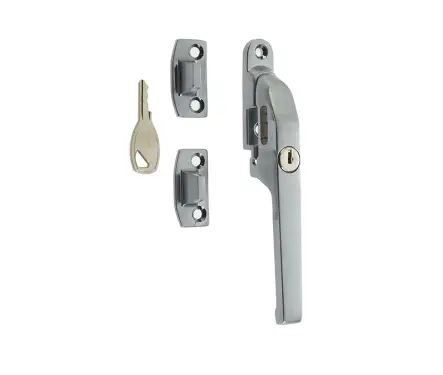 Click Here To Enlarge This Photo Of JW78LSC Frelan Hardware Jedo Modern Lockable Casement Fastener 124mm Satin Chrome