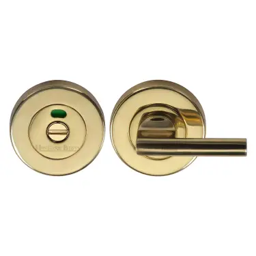Click Here To Enlarge This Photo Of V4048-PB Heritage Brass Indicator Turn & Release For Bathroom Doors Polished Brass Finish