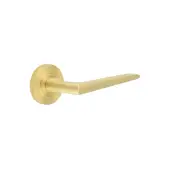 BUR10KIT239 Frelan Hardware Burlington 'Mayfair' Door Handles on Knurled Rose Satin Brass