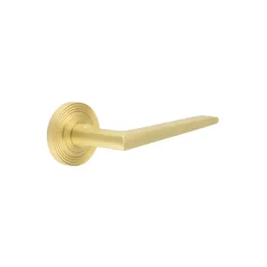 Click Here To Enlarge This Photo Of BUR10KIT238 Frelan Hardware Burlington 'Mayfair' Door Handles on Reeded Rose Satin Brass