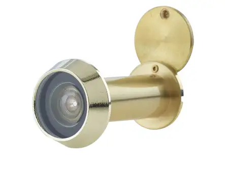 Click Here To Enlarge This Photo Of JV945SB Frelan Hardware Jedo 180 Degree Fire Rated Door Viewer to tit 50-70mm Doors Satin Brass c&sol;w Intumescent
