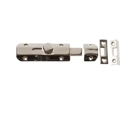 Click Here To Enlarge This Photo Of JV167PN Frelan Hardware Jedo Architectural Slide Door Bolt 100mm x 35mm Polished Nickel