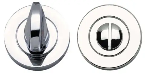 Click Here To Enlarge This Photo Of JV422PC Frelan Hardware Jedo Designer Turn & Release 50mm Round Rose no Indicator Polished Chrome