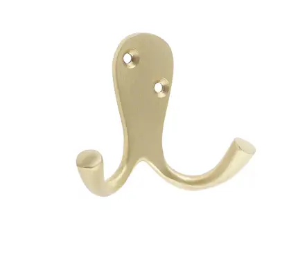 Click Here To Enlarge This Photo Of JV62SB Frelan Hardware Jedo Double Robe Hook 53mm Satin Brass