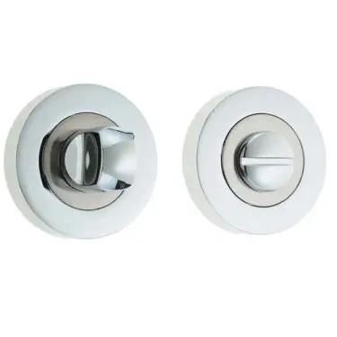 Click Here To Enlarge This Photo Of JV2666PCSN Frelan Hardware Jedo Designer Turn & Release on Round Rose without Indicator 50x10mm Polished Chrome &sol; Satin Nickel