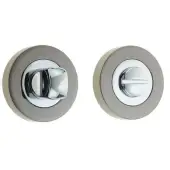 JV2666PCBN Frelan Hardware Jedo Designer Turn & Release on Round Rose without Indicator 50x10mm Polished Chrome &sol; Black Nickel