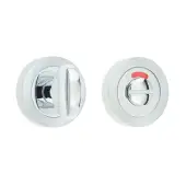 JV421PCSC Frelan Hardware Jedo Designer Turn & Release 50mm Round Rose with Indicator 50x10mm Polished Chrome &sol; Satin Chrome