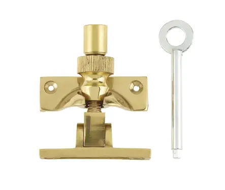 Click Here To Enlarge This Photo Of JV88LPB Frelan Hardware Jedo Lockable Brighton Fastener 58mm Polished Brass