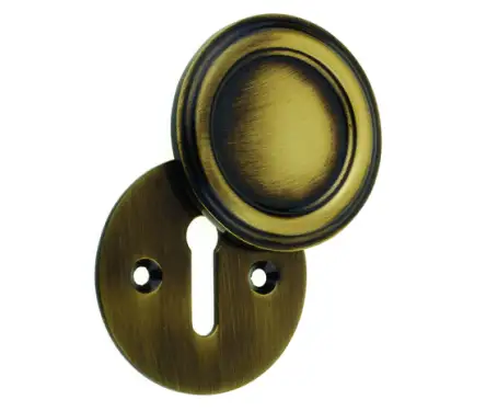 Click Here To Enlarge This Photo Of JV605AB Frelan Hardware Jedo Parisian Covered Escutcheon 42mm Antique Brass