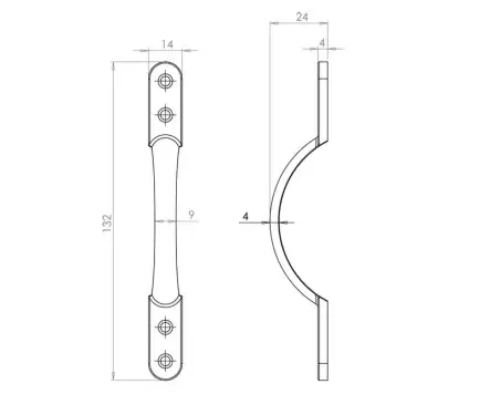 Click Here To Enlarge This Photo Of JV194BPB Frelan Hardware Jedo Sash Handle 125mm Polished Brass