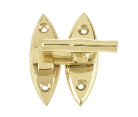 Click Here To Enlarge This Photo Of JV4434PB Frelan Hardware Jedo Throw Over Catch 54mm Polished Brass