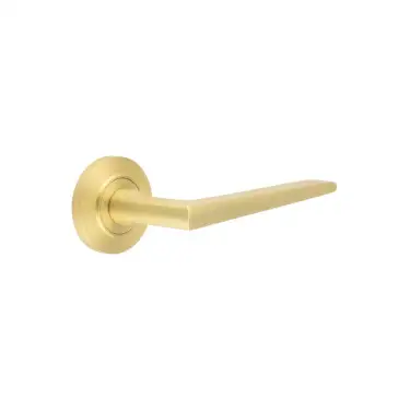 Click Here To Enlarge This Photo Of BUR10KIT236 Frelan Hardware Burlington 'Mayfair' Door Handles on Chamfered Rose Satin Brass