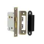 JL470AB Frelan Hardware Jedo Kontrax 2 Lever Sashlock with Square Forend & Radiused Strike Plate 65mm Antique Brass