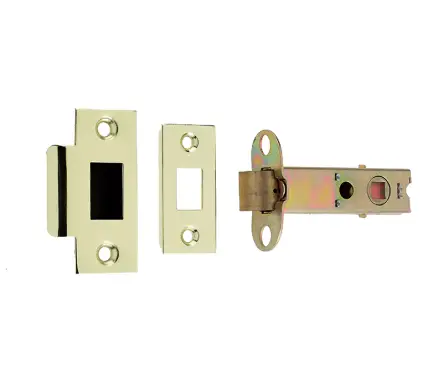 Click Here To Enlarge This Photo Of JL6666S-80 Frelan Hardware Jedo Double Sprung Tubular Latch 78mm Polished Brass &sol; Satin Chrome