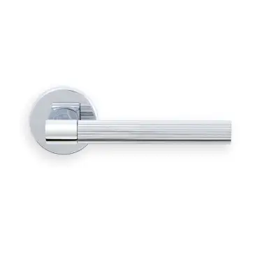 Click Here To Enlarge This Photo Of HR5CP Carlisle Brass Manital 'Hey Riga' Lever Handle on Round Rose - Polished Chrome