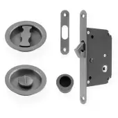 AW110RDBZPVD - Alexander & Wilks Radius Sliding Door Lock Set &lpar;Round Roses&rpar;  - Dark Bronze PVD